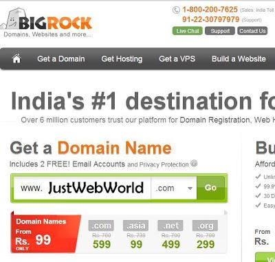 Get 25% Off On BigRock Domain Purchase – (Bigrock Coupon Code)