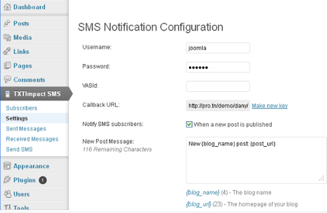 wordpress sms plugins