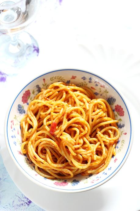 Indian Style Tomato Spaghetti Noodles Pasta