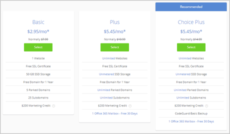 BlueHost WordPress Hosting Plans