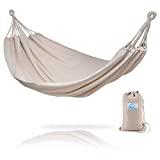 Hammock Sky Brazilian Double Hammock - Two Person Bed for Backyard, Porch, Outdoor and Indoor Use - Soft Woven Cotton Fabric (Natural)