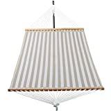 Patio Watcher Hammock 14 FT Quick Dry Hammock Double Size Spreader Bar Outdoor Patio Yard Poolside Hammock with Chains, 2 Person Hammock 450 Pound Capacity