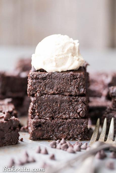 These are the Ultimate Gluten Free Fudge Brownies! This easy recipe makes incredibly fudgy, melt in your mouth chocolate brownies with an optional paleo chocolate frosting on top. This recipe is refined sugar free and Paleo-friendly.