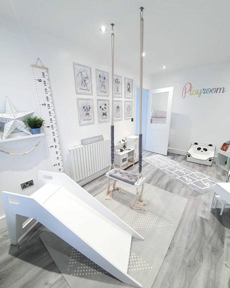 modern white playroom