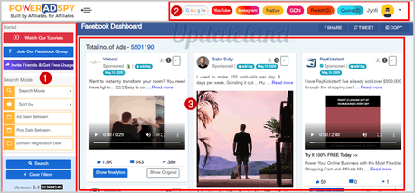 PowerAdSpy Review: Is It Best Facebook Ads Spy Tool? Poweradspy User Interface