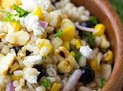 Summer Barley Salad with Corn Blueberries