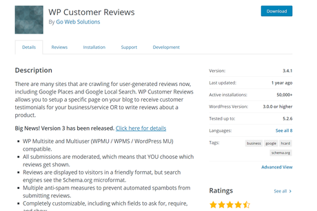 wp customer reviews