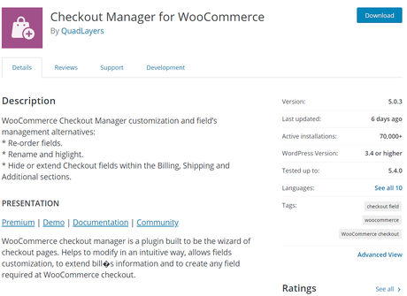 WooCommerce checkout manager
