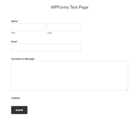 WPForms Sample Contact Form