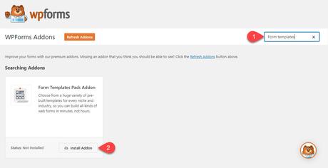 Install WPForms Form Templates Addon in WordPress Dashboard