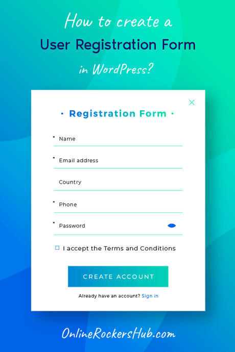 How to create a User Registration Form in WordPress - Pinterest Image