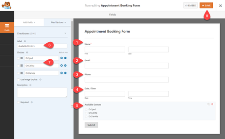 WPForms Appointment Booking Form Settings