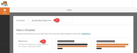 WPForms Sample Multi Page Form