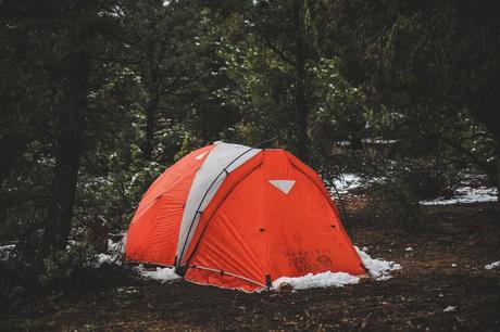 tent in the snow