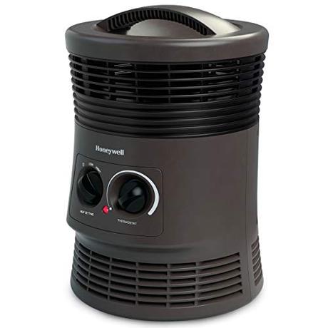 Honeywell HHF360V 360 Degree Surround Fan Forced Heater with Surround Heat Output Charcoal Grey Energy Efficient Portable Heater with Adjustable Thermostat & 2 Heat Settings