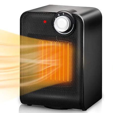 Portable Ceramic Space Heater, 1500W Fast Heating with Oscillating Function, Overheating & Tip-Over Protection, for Desk Office Home Small Rooms