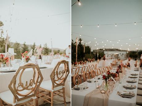 Rustic summer wedding in Nicosia with string lights and flowers in vivid colors | Joy & Pierre