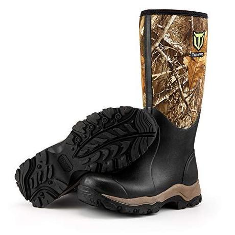 TideWe Hunting Boot for Men, Insulated Waterproof Durable 16' Men's Hunting Boot, 6mm Neoprene and Rubber Outdoor Boot Realtree Edge Camo US Size 5