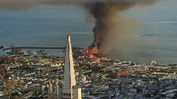 San Francisco Pier 45 fire burning