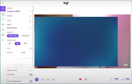 Logitech Brio webcam with capture software