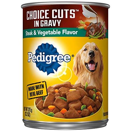 PEDIGREE CHOICE CUTS in Gravy Adult Canned Wet Dog Food Steak & Vegetable Flavor, (12) 13.2 oz. Cans
