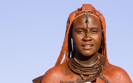 Portrait of a native Himba woman, Namibia