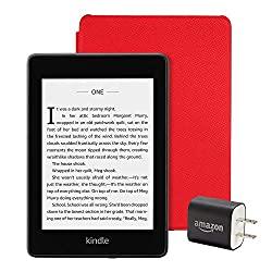 Image: Kindle Paperwhite Essentials Bundle including Kindle Paperwhite - Wifi with Special Offers, Amazon Leather Cover, and Power Adapter
