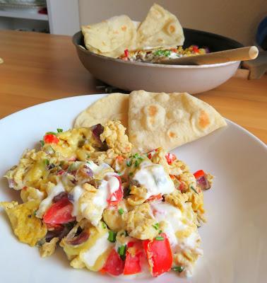 Mexican Scrambled Eggs and Soft Flour Tortillas