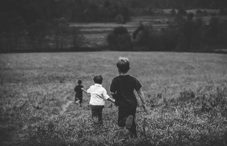 boys, playing, friends