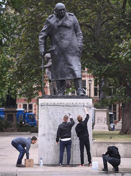 'behaviour never lies' !  ~  statue of most influential British Politician vandalised