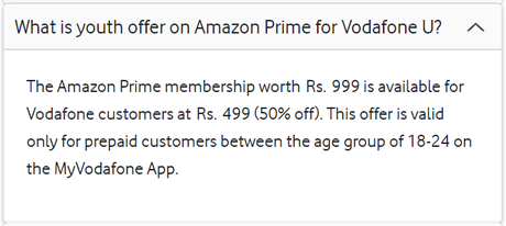 Get Amazon Prime Membership for Free with Vodafone U