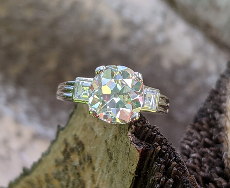 Opalescent Prettiness: Old Mine Cut Diamond Ring