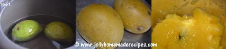 pressure cook the raw mango,cool and peel it_step1
