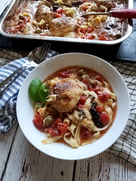 one-dish baked italian chicken pasta