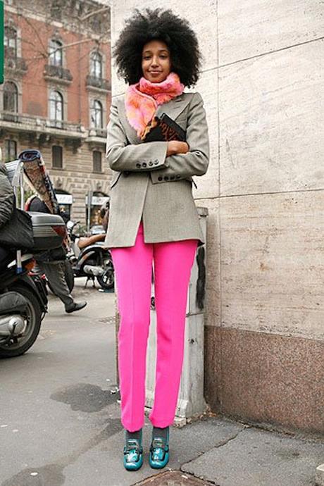 Julia Sarr-Jamois Style, Julia Sarr-Jamois Street Style, Julia Sarr-Jamois Pink