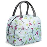 Image: Lunch Bags for Women Insulated Lunch Bag Adult Lunch Bags Women Lunch Box Jeopace(Green Flamingo Small)