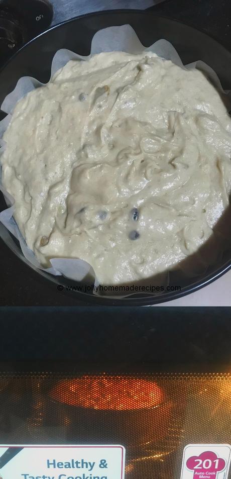 pour batter into baking tin and baked
