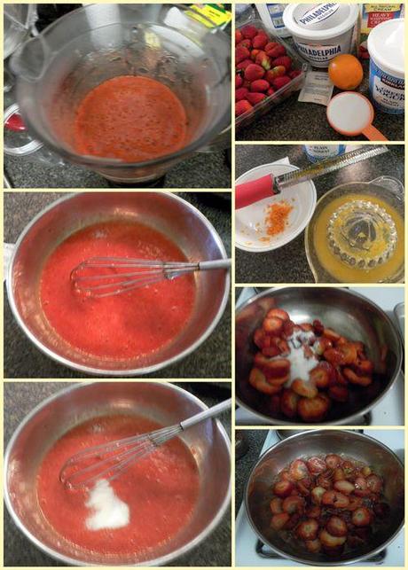 Strawberry filling collage