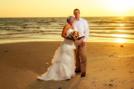 IMAGES AT A SUNSET ON THE BEACH: FROM ANNA AND BRIAN RINNER WEDDING