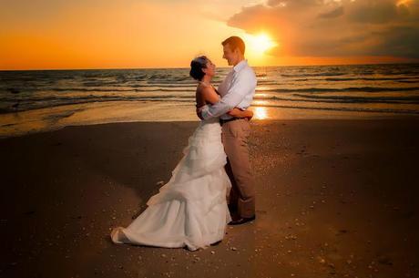 IMAGES AT A SUNSET ON THE BEACH: FROM ANNA AND BRIAN RINNER WEDDING