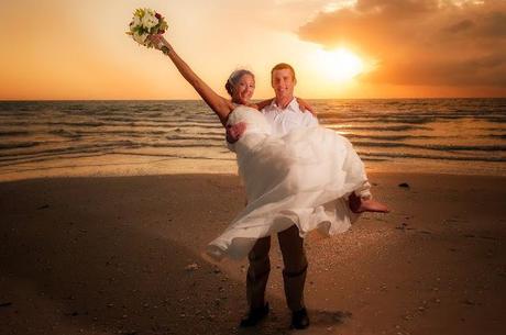 IMAGES AT A SUNSET ON THE BEACH: FROM ANNA AND BRIAN RINNER WEDDING