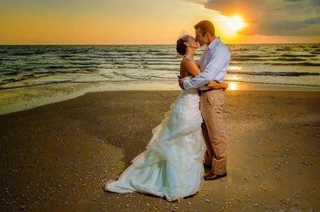 IMAGES AT A SUNSET ON THE BEACH: FROM ANNA AND BRIAN RINNER WEDDING