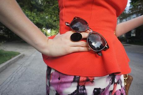 Outfit: colors galore, plus florals and peplum