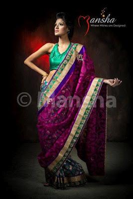 Eid ul Fitre Saree Complete Collection 2012 By Mansha Boutique