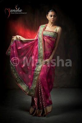 Eid ul Fitre Saree Complete Collection 2012 By Mansha Boutique