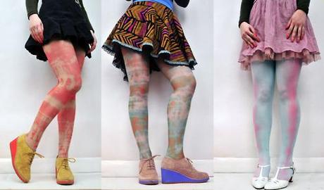 DIY: Dip dyed and tie dyed tights on the cheap. Great way to get...