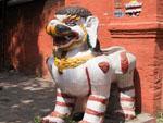 Snow lions guarding the entrance to Taleju Temple