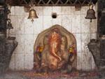 Ganesh statue, is a small recessed area