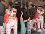 Children ringing the bells of Nara Devi Temple