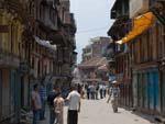 Quite streets of Kathmandu due to strikes